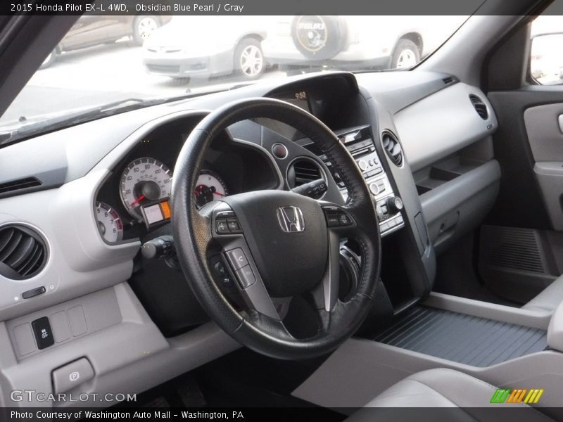 Obsidian Blue Pearl / Gray 2015 Honda Pilot EX-L 4WD