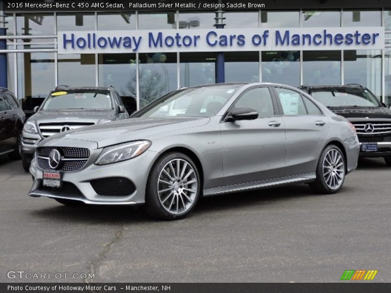 Palladium Silver Metallic / designo Saddle Brown 2016 Mercedes-Benz C 450 AMG Sedan