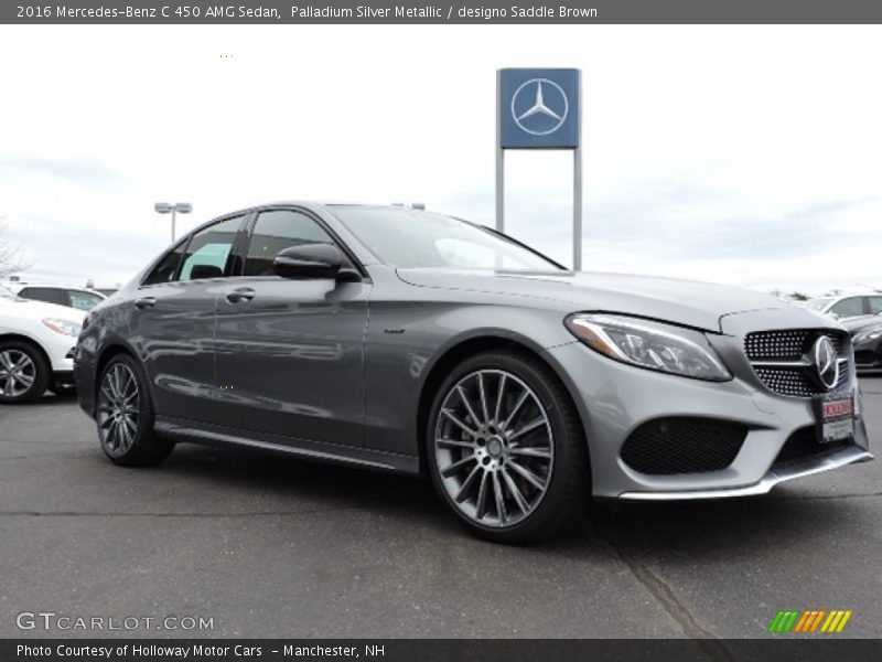 Palladium Silver Metallic / designo Saddle Brown 2016 Mercedes-Benz C 450 AMG Sedan