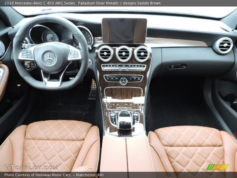 Palladium Silver Metallic / designo Saddle Brown 2016 Mercedes-Benz C 450 AMG Sedan