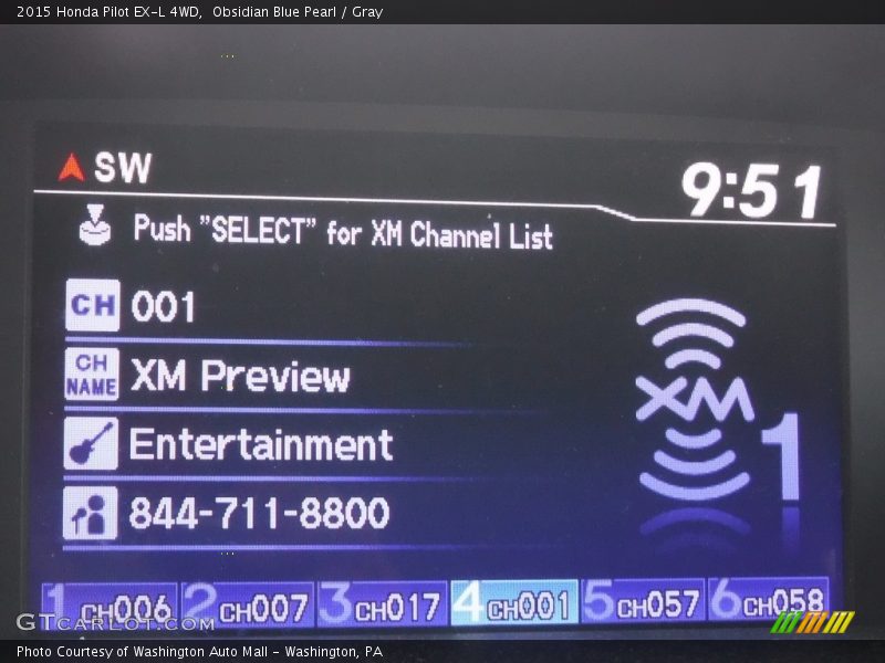 Obsidian Blue Pearl / Gray 2015 Honda Pilot EX-L 4WD