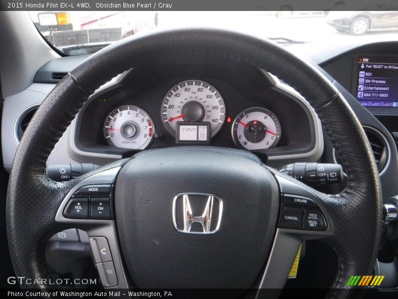 Obsidian Blue Pearl / Gray 2015 Honda Pilot EX-L 4WD