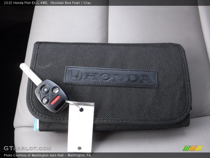 Obsidian Blue Pearl / Gray 2015 Honda Pilot EX-L 4WD