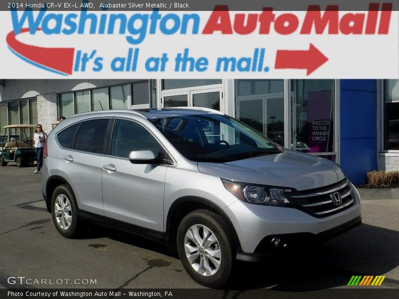 Alabaster Silver Metallic / Black 2014 Honda CR-V EX-L AWD