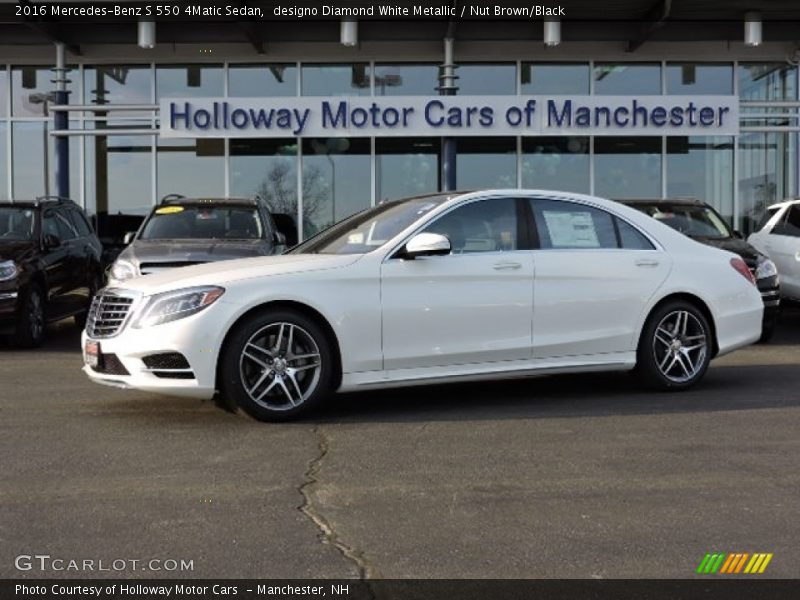 designo Diamond White Metallic / Nut Brown/Black 2016 Mercedes-Benz S 550 4Matic Sedan