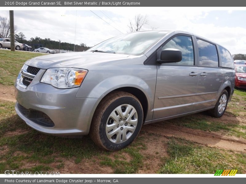 Billet Silver Metallic / Black/Light Graystone 2016 Dodge Grand Caravan SE