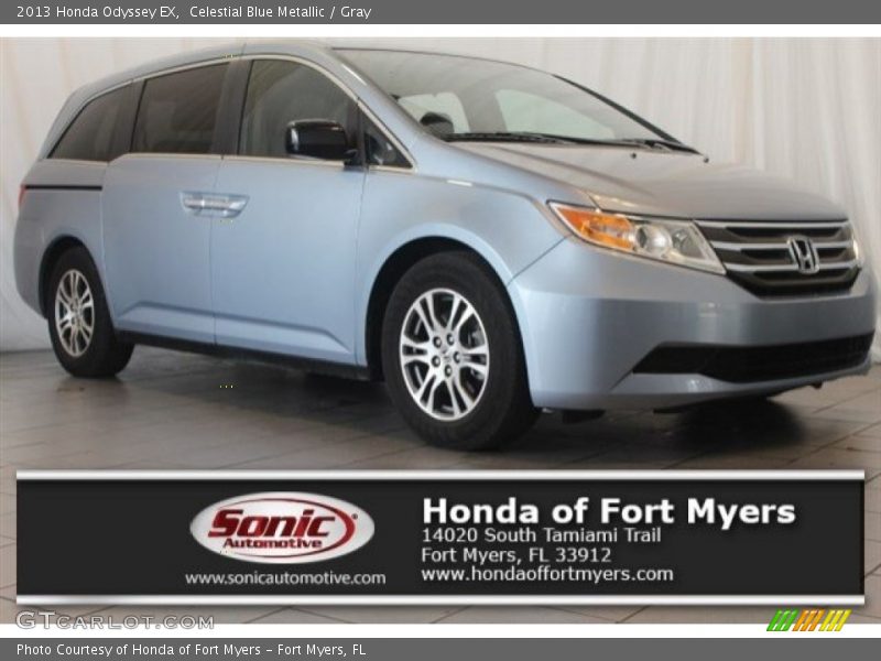 Celestial Blue Metallic / Gray 2013 Honda Odyssey EX