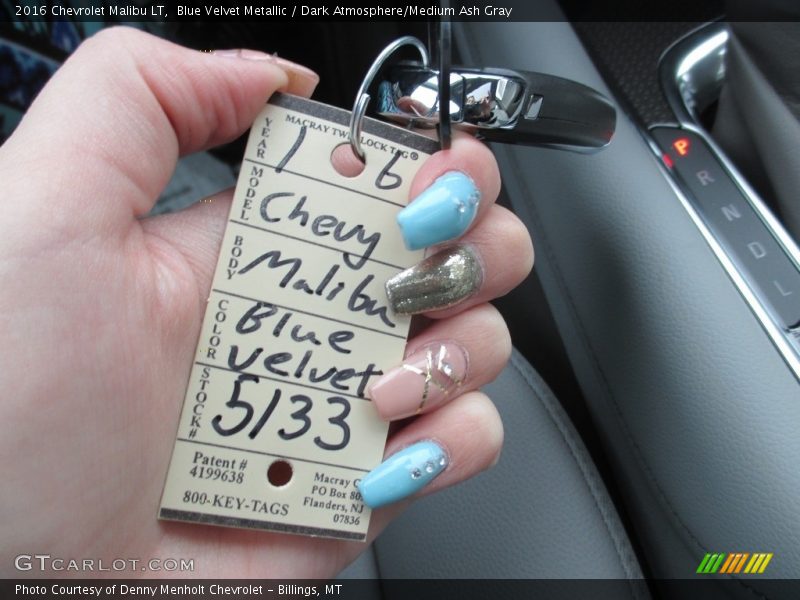 Blue Velvet Metallic / Dark Atmosphere/Medium Ash Gray 2016 Chevrolet Malibu LT