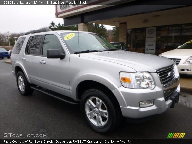 Brilliant Silver Metallic / Black 2010 Ford Explorer XLT 4x4