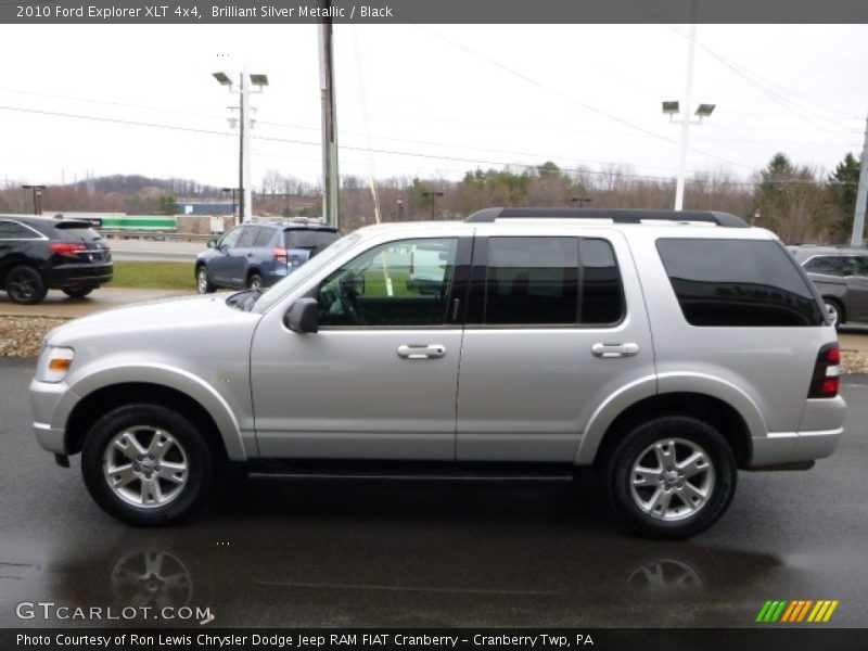 Brilliant Silver Metallic / Black 2010 Ford Explorer XLT 4x4