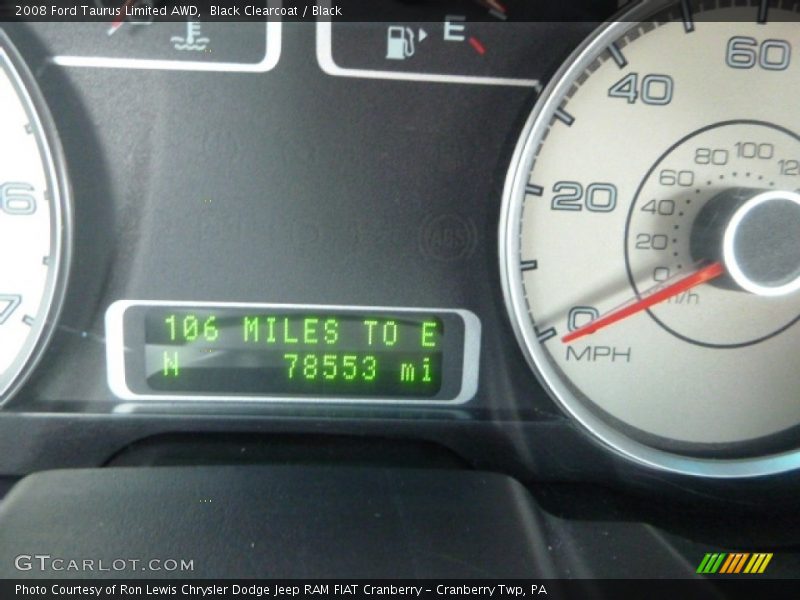 Black Clearcoat / Black 2008 Ford Taurus Limited AWD