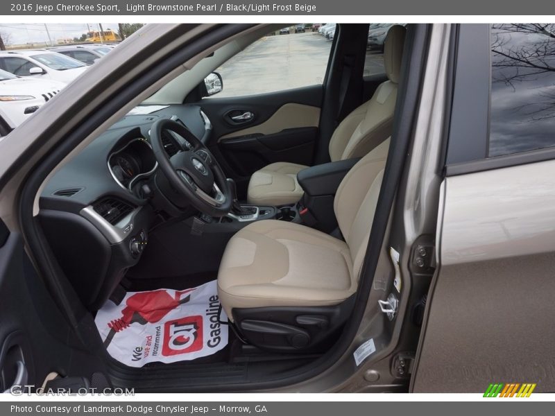 Light Brownstone Pearl / Black/Light Frost Beige 2016 Jeep Cherokee Sport
