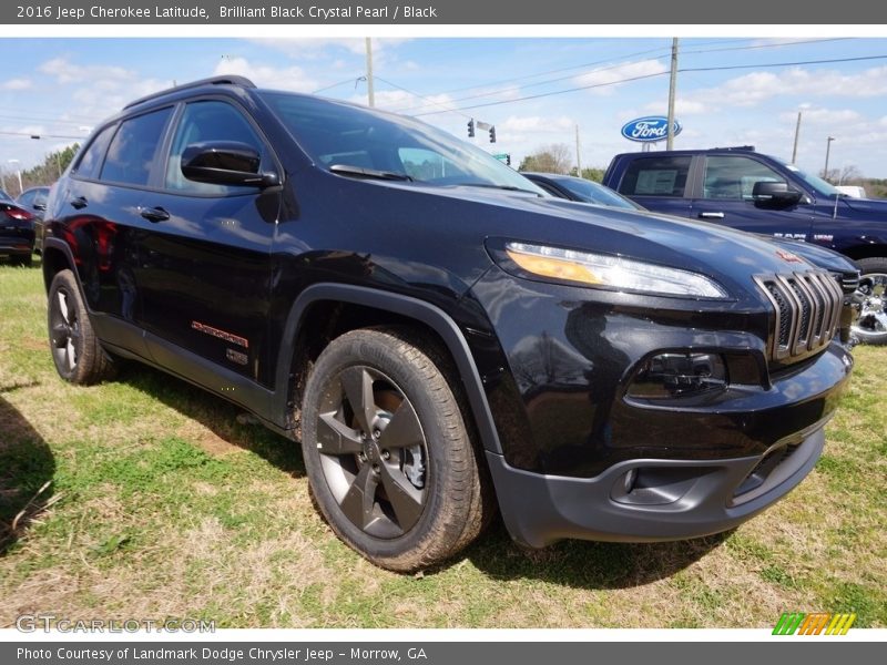 Brilliant Black Crystal Pearl / Black 2016 Jeep Cherokee Latitude