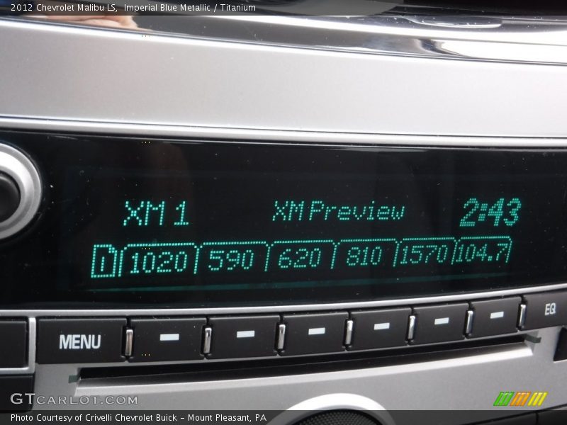 Imperial Blue Metallic / Titanium 2012 Chevrolet Malibu LS