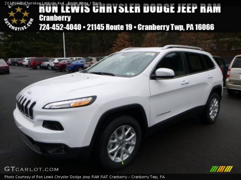 Bright White / Black 2016 Jeep Cherokee Latitude 4x4