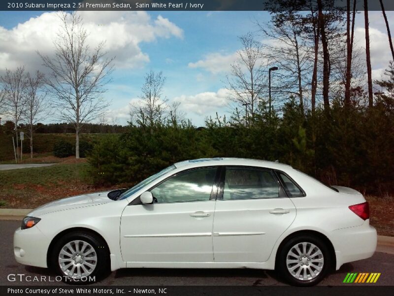 Satin White Pearl / Ivory 2010 Subaru Impreza 2.5i Premium Sedan