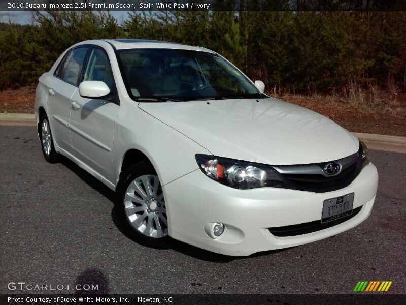 Satin White Pearl / Ivory 2010 Subaru Impreza 2.5i Premium Sedan