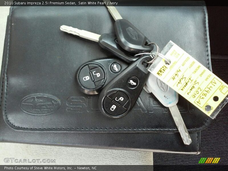 Satin White Pearl / Ivory 2010 Subaru Impreza 2.5i Premium Sedan