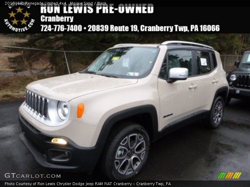 Mojave Sand / Black 2016 Jeep Renegade Limited 4x4