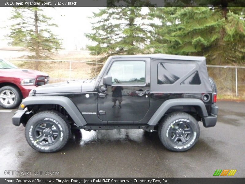 Black / Black 2016 Jeep Wrangler Sport