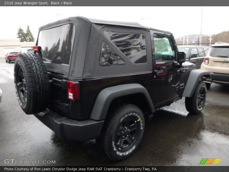 Black / Black 2016 Jeep Wrangler Sport