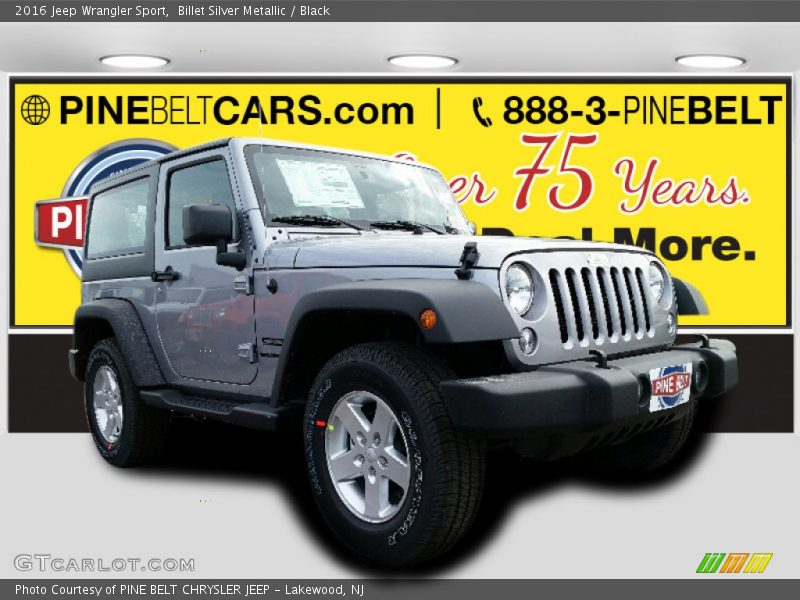 Billet Silver Metallic / Black 2016 Jeep Wrangler Sport