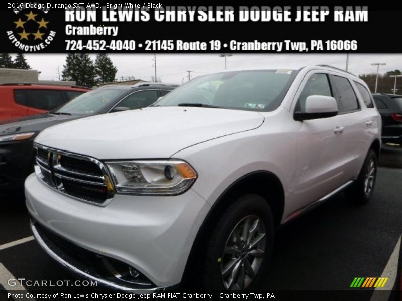 Bright White / Black 2016 Dodge Durango SXT AWD