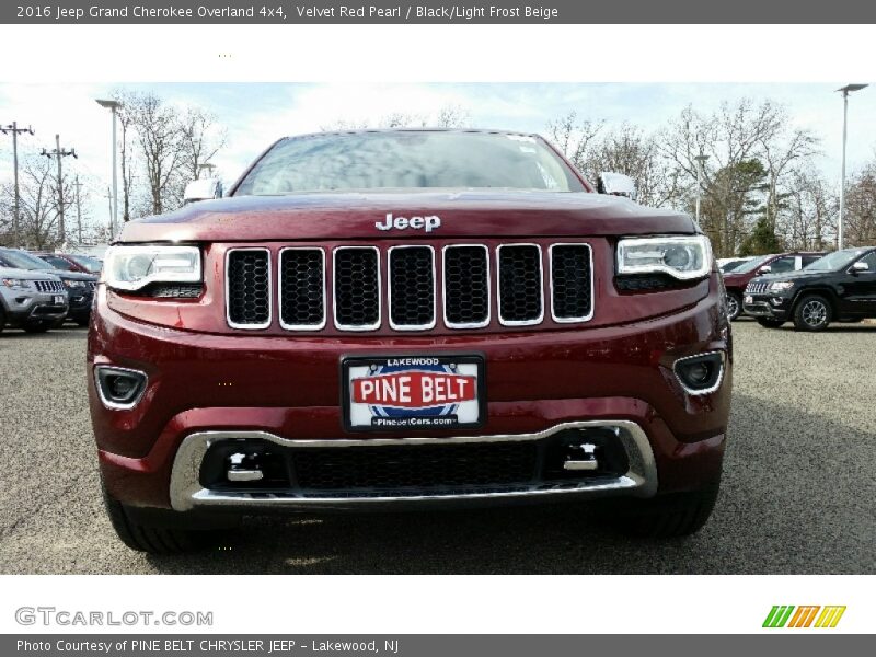 Velvet Red Pearl / Black/Light Frost Beige 2016 Jeep Grand Cherokee Overland 4x4