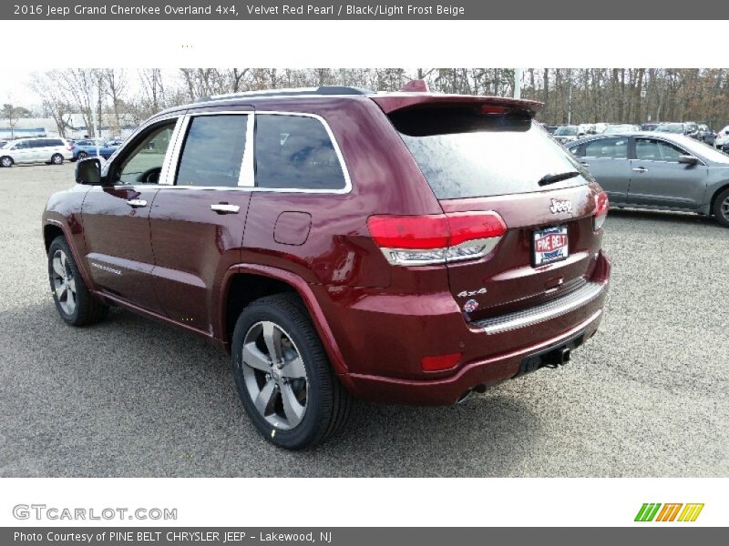 Velvet Red Pearl / Black/Light Frost Beige 2016 Jeep Grand Cherokee Overland 4x4