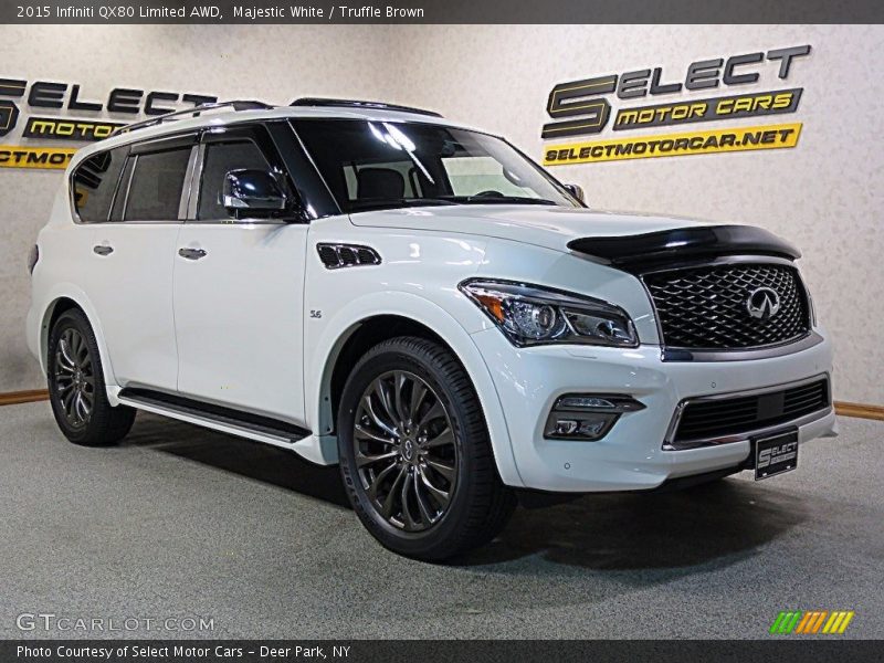 Majestic White / Truffle Brown 2015 Infiniti QX80 Limited AWD