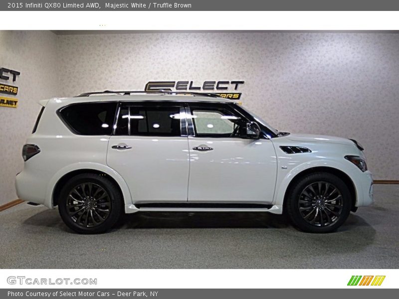 Majestic White / Truffle Brown 2015 Infiniti QX80 Limited AWD