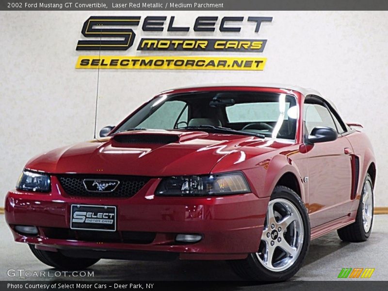 Laser Red Metallic / Medium Parchment 2002 Ford Mustang GT Convertible
