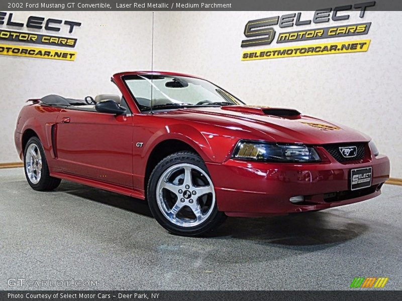 Laser Red Metallic / Medium Parchment 2002 Ford Mustang GT Convertible