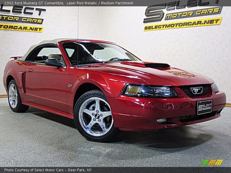 Laser Red Metallic / Medium Parchment 2002 Ford Mustang GT Convertible