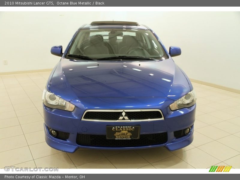 Octane Blue Metallic / Black 2010 Mitsubishi Lancer GTS