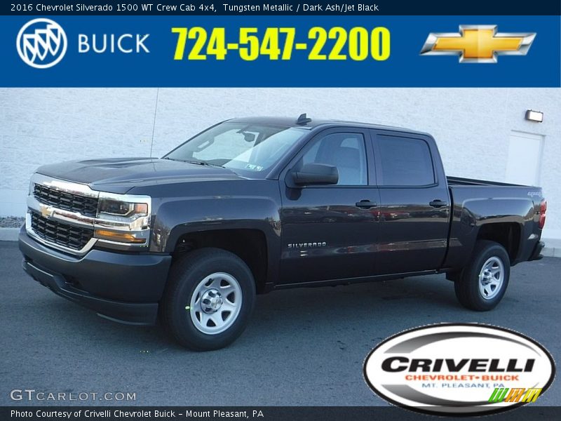 Tungsten Metallic / Dark Ash/Jet Black 2016 Chevrolet Silverado 1500 WT Crew Cab 4x4