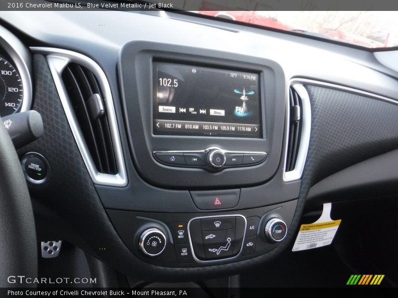 Blue Velvet Metallic / Jet Black 2016 Chevrolet Malibu LS