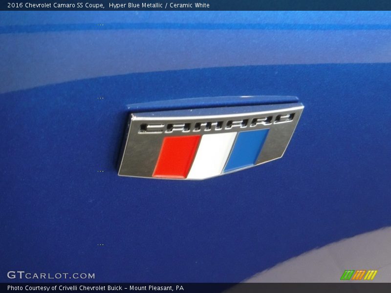 Hyper Blue Metallic / Ceramic White 2016 Chevrolet Camaro SS Coupe