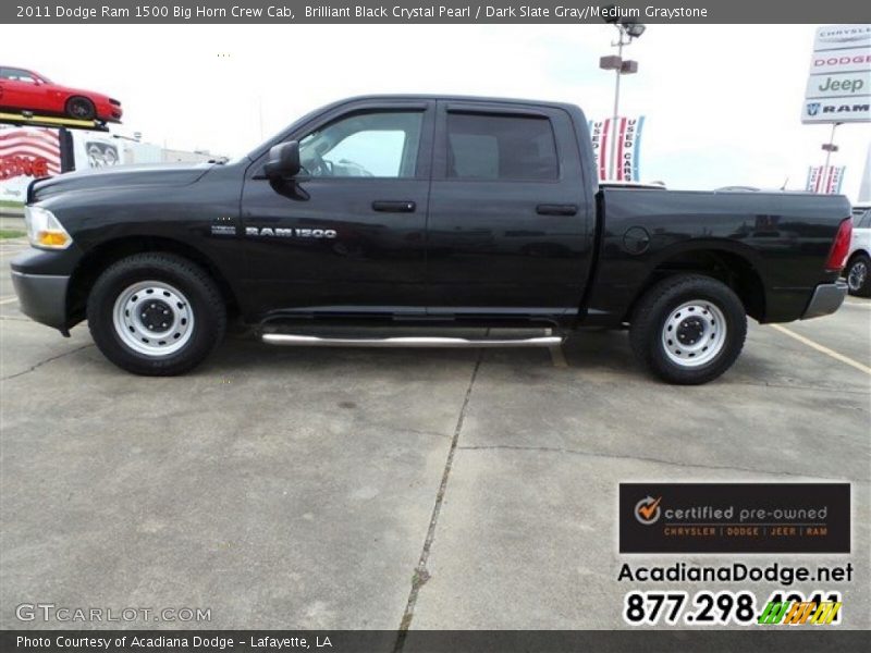Brilliant Black Crystal Pearl / Dark Slate Gray/Medium Graystone 2011 Dodge Ram 1500 Big Horn Crew Cab
