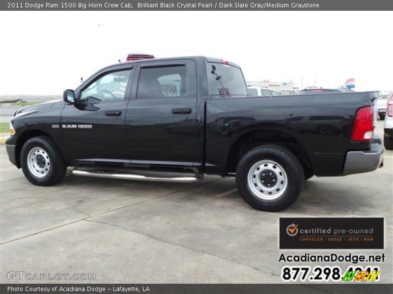 Brilliant Black Crystal Pearl / Dark Slate Gray/Medium Graystone 2011 Dodge Ram 1500 Big Horn Crew Cab