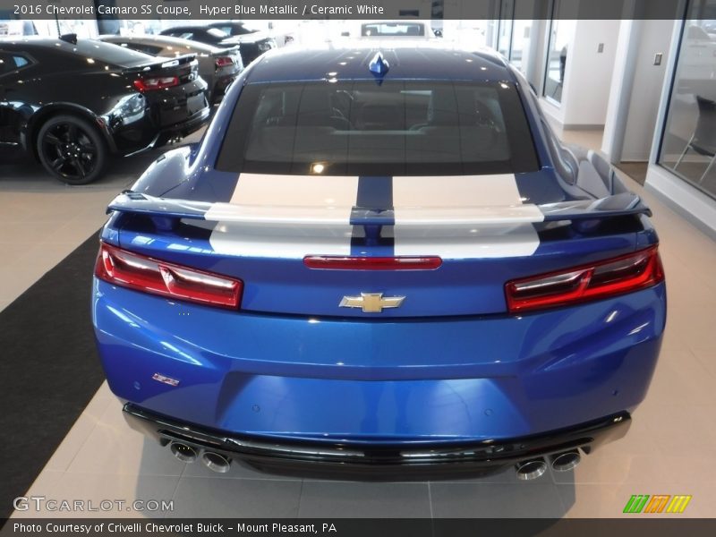 Hyper Blue Metallic / Ceramic White 2016 Chevrolet Camaro SS Coupe