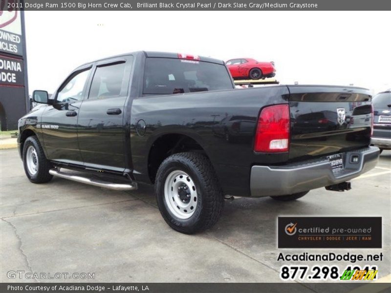 Brilliant Black Crystal Pearl / Dark Slate Gray/Medium Graystone 2011 Dodge Ram 1500 Big Horn Crew Cab
