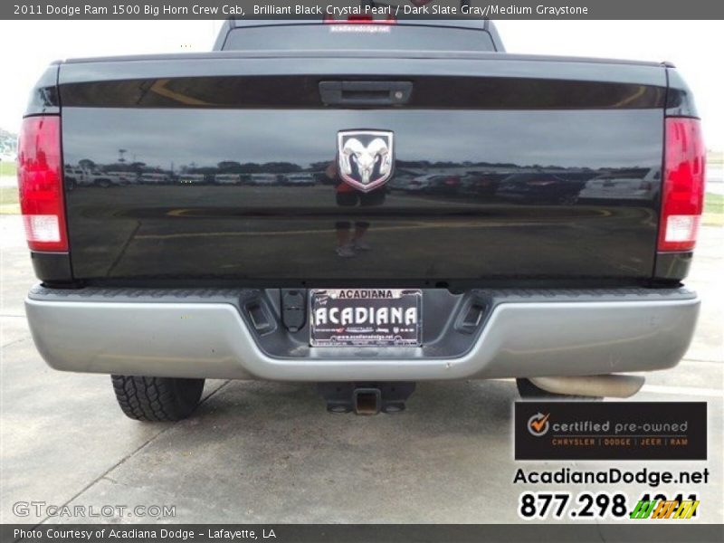 Brilliant Black Crystal Pearl / Dark Slate Gray/Medium Graystone 2011 Dodge Ram 1500 Big Horn Crew Cab