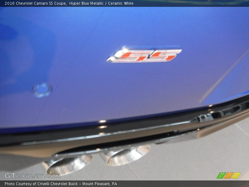 Hyper Blue Metallic / Ceramic White 2016 Chevrolet Camaro SS Coupe
