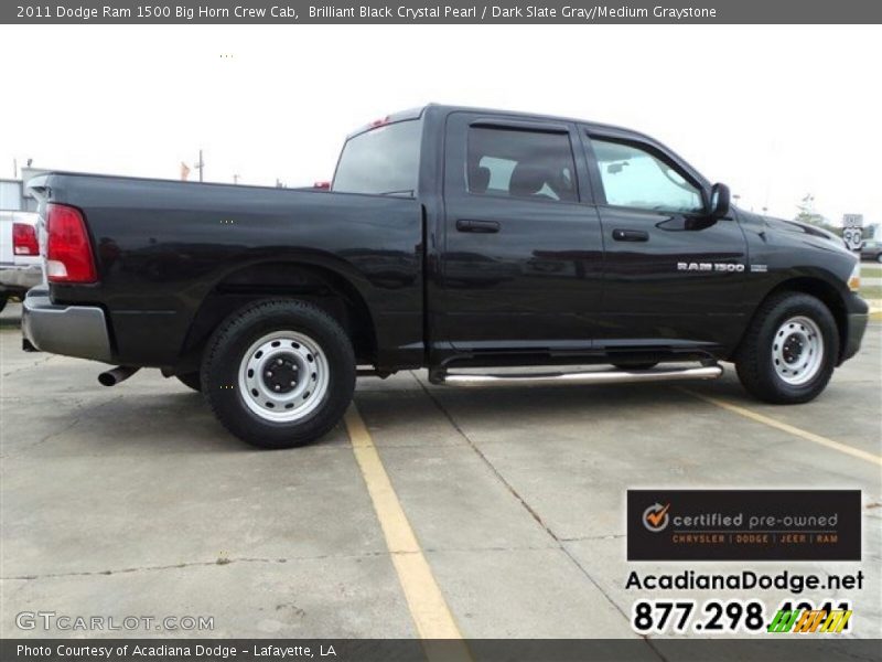 Brilliant Black Crystal Pearl / Dark Slate Gray/Medium Graystone 2011 Dodge Ram 1500 Big Horn Crew Cab