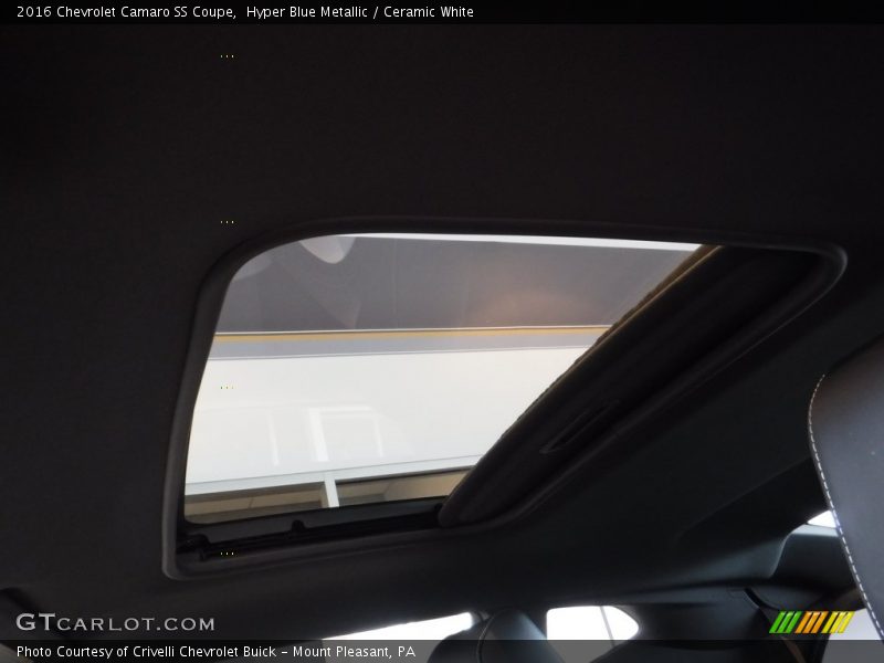 Hyper Blue Metallic / Ceramic White 2016 Chevrolet Camaro SS Coupe