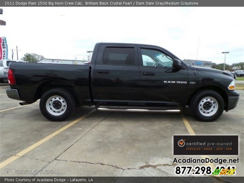 Brilliant Black Crystal Pearl / Dark Slate Gray/Medium Graystone 2011 Dodge Ram 1500 Big Horn Crew Cab