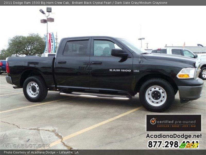 Brilliant Black Crystal Pearl / Dark Slate Gray/Medium Graystone 2011 Dodge Ram 1500 Big Horn Crew Cab