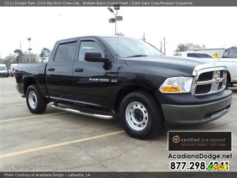 Brilliant Black Crystal Pearl / Dark Slate Gray/Medium Graystone 2011 Dodge Ram 1500 Big Horn Crew Cab