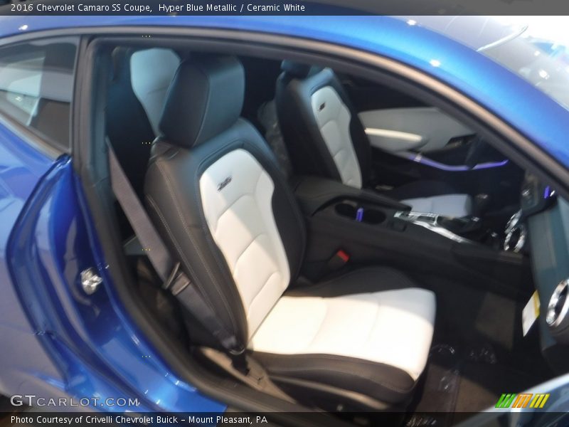 Hyper Blue Metallic / Ceramic White 2016 Chevrolet Camaro SS Coupe